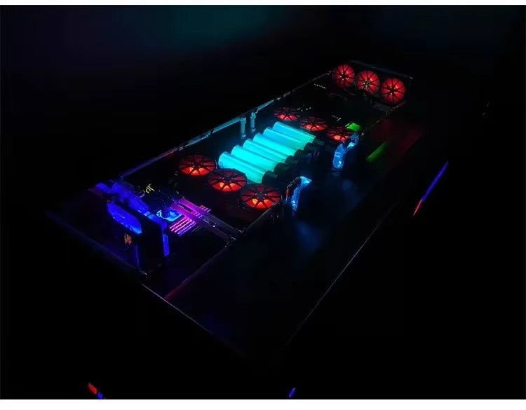 Computer chassis integrated table, two hosts can be installed for two, cool MOD large chassis, water-cooled e-sports table Y13