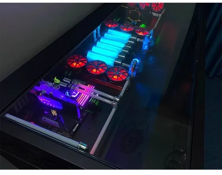 Computer chassis integrated table, two hosts can be installed for two, cool MOD large chassis, water-cooled e-sports table Y13