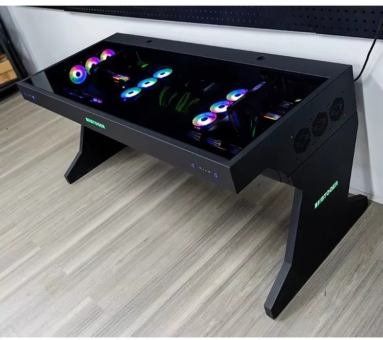 Computer chassis integrated table, two hosts can be installed for two, cool MOD large chassis, water-cooled e-sports table Y13