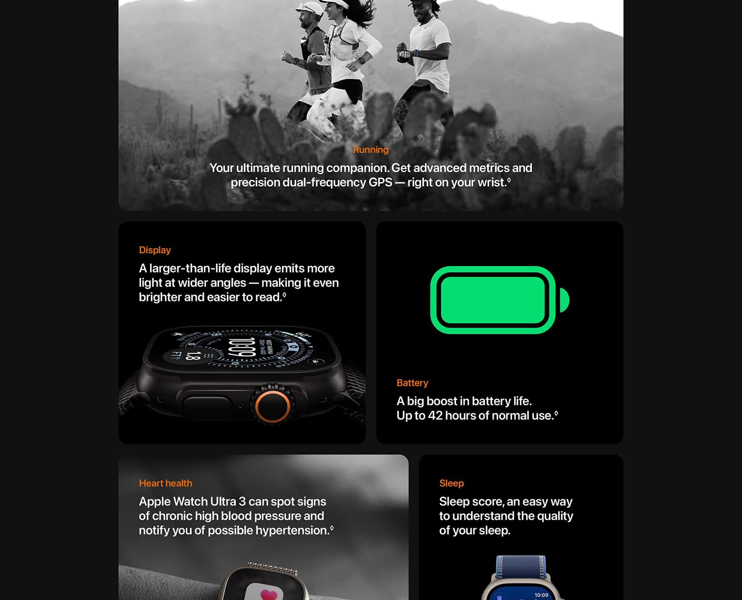 Apple Watch Ultra 3 [GPS + Cellular 49mm] Running & Multisport Smartwatch w/Rugged Titanium Case w/Black Ocean Band. Satellite Communications, Advanced Health & Fitness Tracking