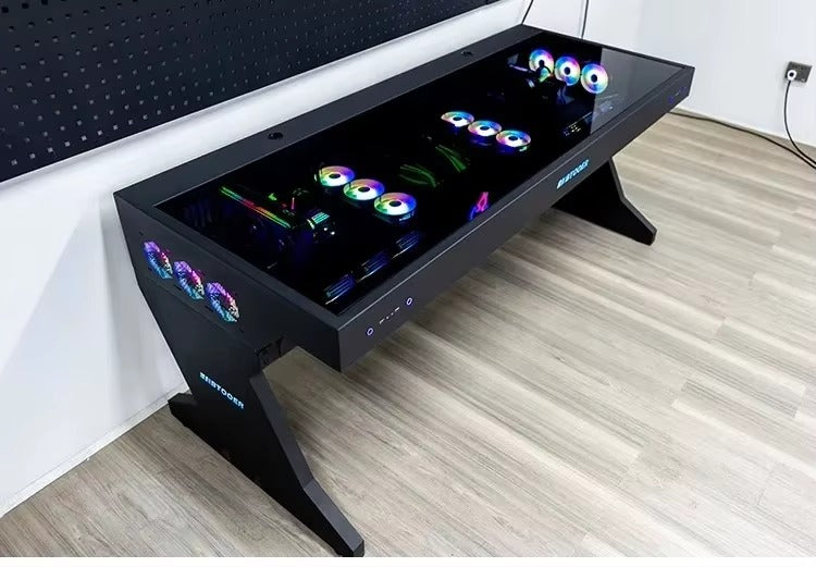 Computer chassis integrated table, two hosts can be installed for two, cool MOD large chassis, water-cooled e-sports table Y13