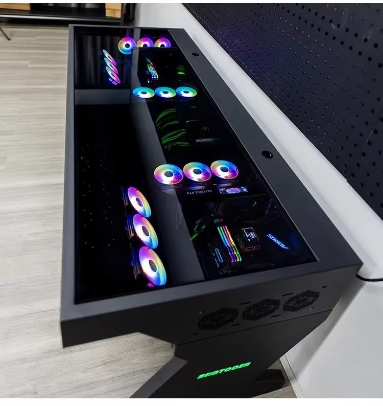 Computer chassis integrated table, two hosts can be installed for two, cool MOD large chassis, water-cooled e-sports table Y13