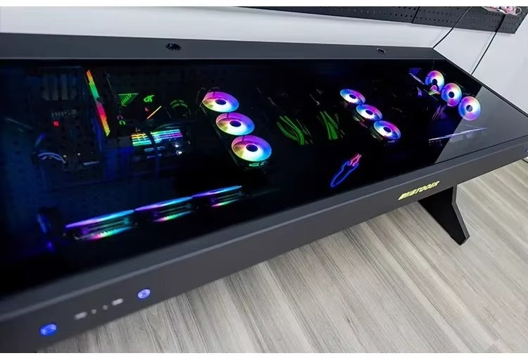 Computer chassis integrated table, two hosts can be installed for two, cool MOD large chassis, water-cooled e-sports table Y13