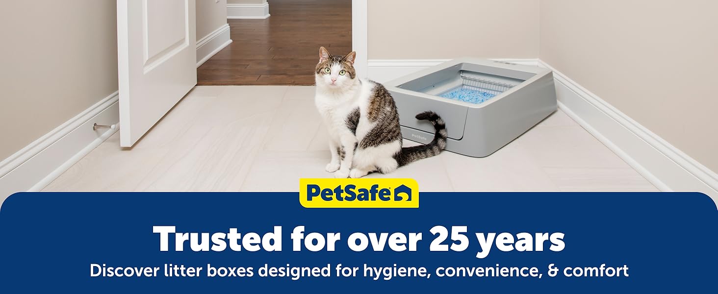 PetSafe ScoopFree Crystal Smart Self-Cleaning Cat Litter Box WiFi (2.4 GHz) & App Enabled Hands-Free Cleanup, Less Tracking, Superior Odor Control Includes Disposable Tray Gray (PAL00-16807)