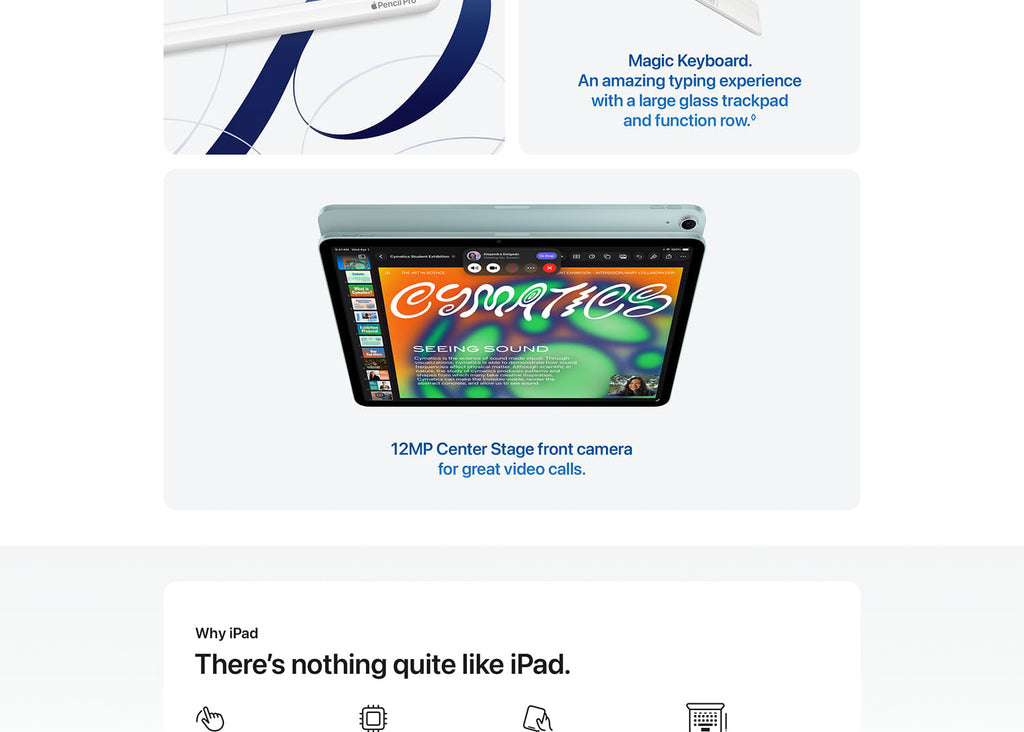 Apple iPad Air 13-inch (M4): Liquid Retina Display, 512GB, 12MP Front/Back Camera, Wi-Fi 7 with Apple N1, Touch ID, All-Day Battery Life — Starlight